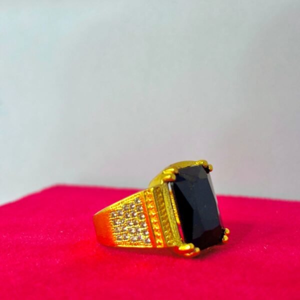The 'Midnight Grandeur' Statement Ring (1 Gram Gold Plated)